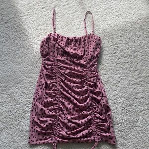 Women’s pink mini dress.